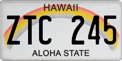 HI license plate ZTC245