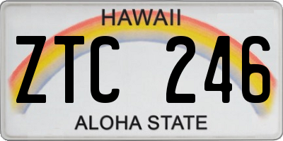 HI license plate ZTC246