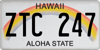 HI license plate ZTC247