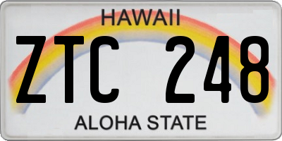 HI license plate ZTC248