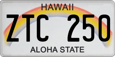 HI license plate ZTC250