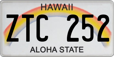 HI license plate ZTC252