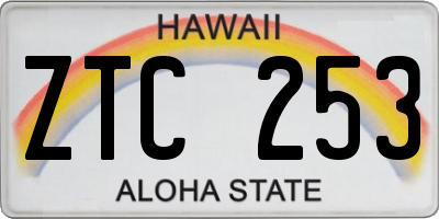 HI license plate ZTC253