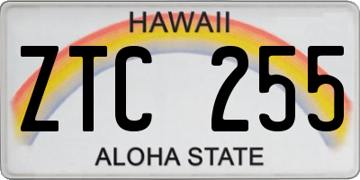 HI license plate ZTC255