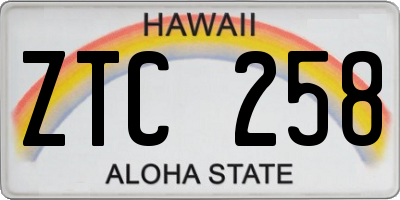 HI license plate ZTC258