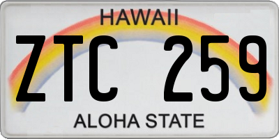 HI license plate ZTC259