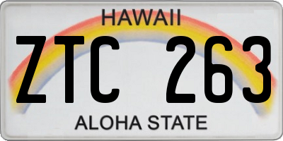 HI license plate ZTC263