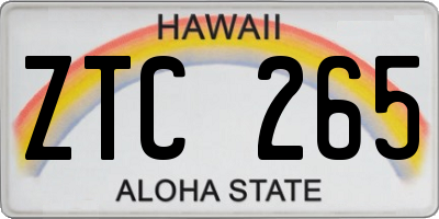 HI license plate ZTC265