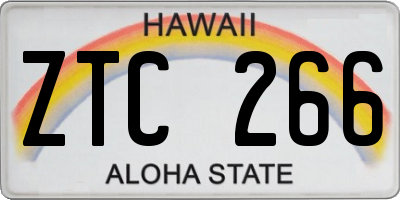 HI license plate ZTC266