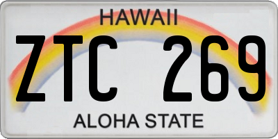 HI license plate ZTC269