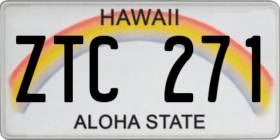 HI license plate ZTC271