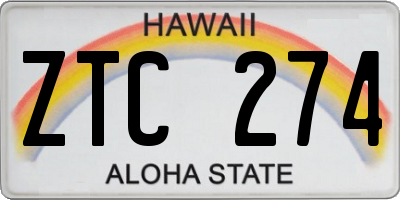 HI license plate ZTC274