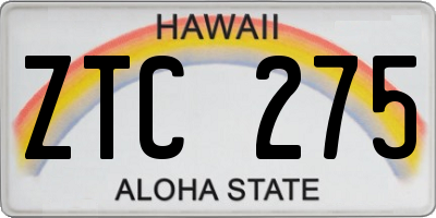 HI license plate ZTC275