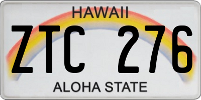 HI license plate ZTC276