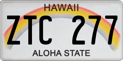 HI license plate ZTC277