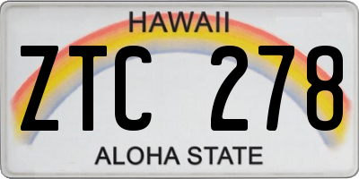 HI license plate ZTC278