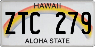 HI license plate ZTC279