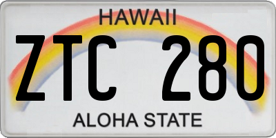 HI license plate ZTC280