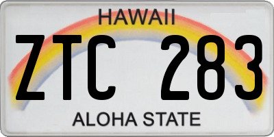 HI license plate ZTC283