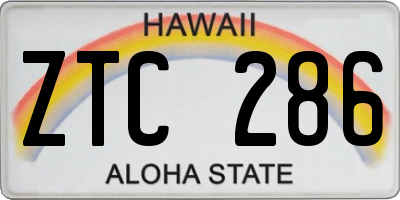 HI license plate ZTC286