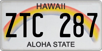 HI license plate ZTC287