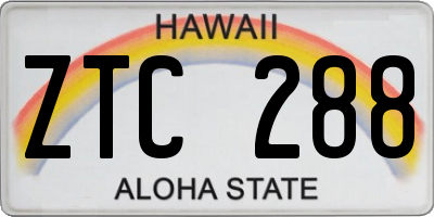 HI license plate ZTC288