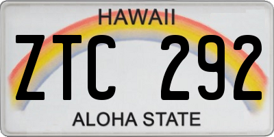 HI license plate ZTC292