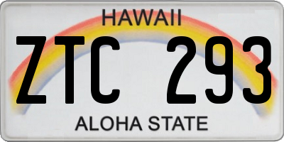 HI license plate ZTC293