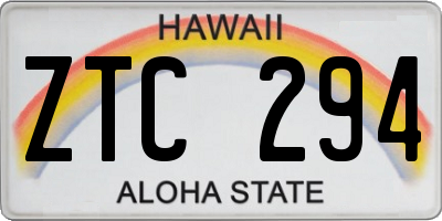 HI license plate ZTC294