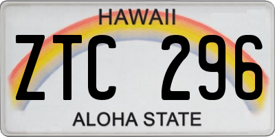 HI license plate ZTC296