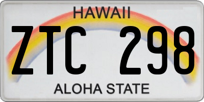 HI license plate ZTC298