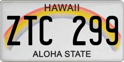 HI license plate ZTC299