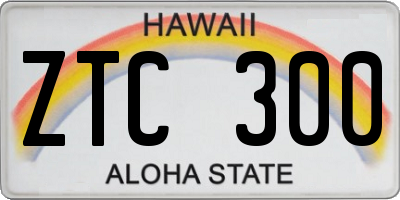 HI license plate ZTC300