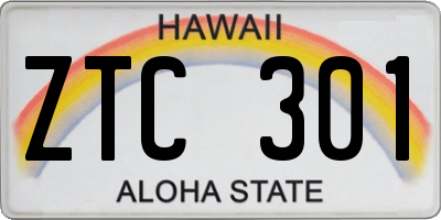 HI license plate ZTC301