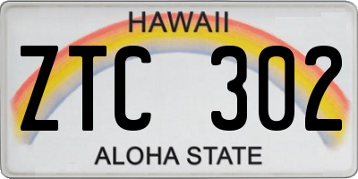 HI license plate ZTC302