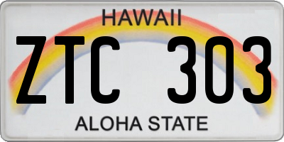 HI license plate ZTC303