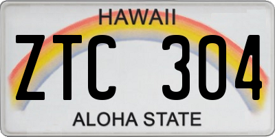 HI license plate ZTC304