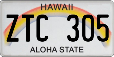 HI license plate ZTC305