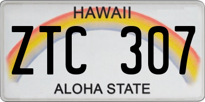 HI license plate ZTC307