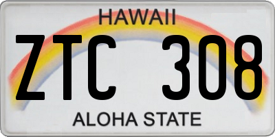 HI license plate ZTC308