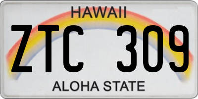 HI license plate ZTC309