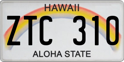 HI license plate ZTC310