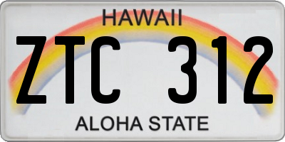 HI license plate ZTC312
