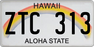 HI license plate ZTC313