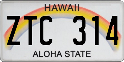 HI license plate ZTC314