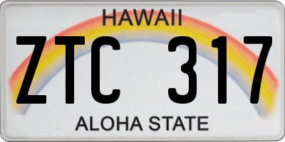 HI license plate ZTC317