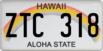 HI license plate ZTC318