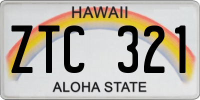 HI license plate ZTC321