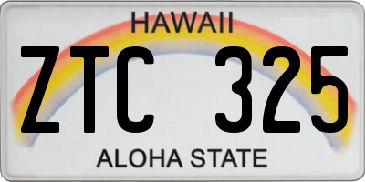 HI license plate ZTC325