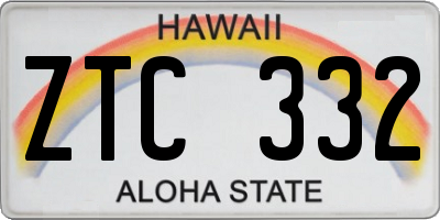 HI license plate ZTC332